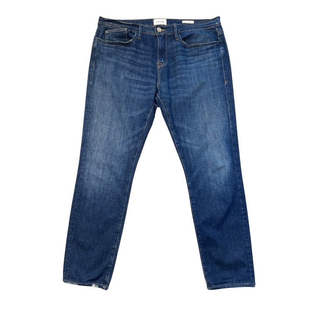 Frame Mens L'Homme Skinny Jeans Indigo Land Blue Organic‎ Cotton 34 LMHKB785